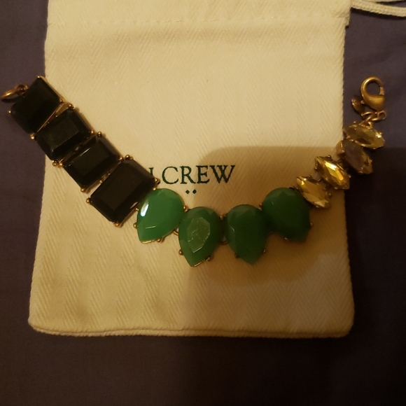 J. Crew Black & Green Jeweled Bracelet - Picture 2 of 2